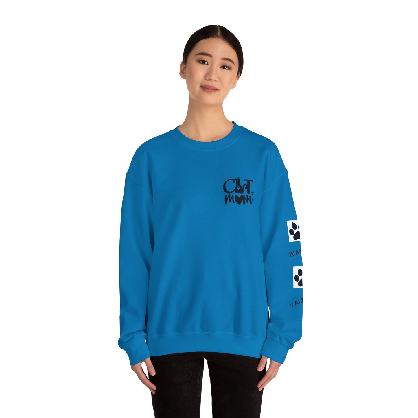Custom Cat Mom Crewneck Sweatshirt