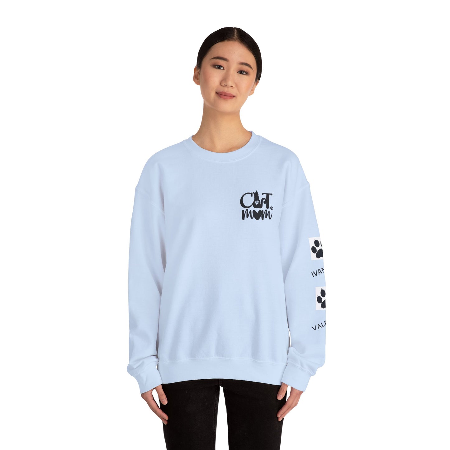 Custom Cat Mom Crewneck Sweatshirt