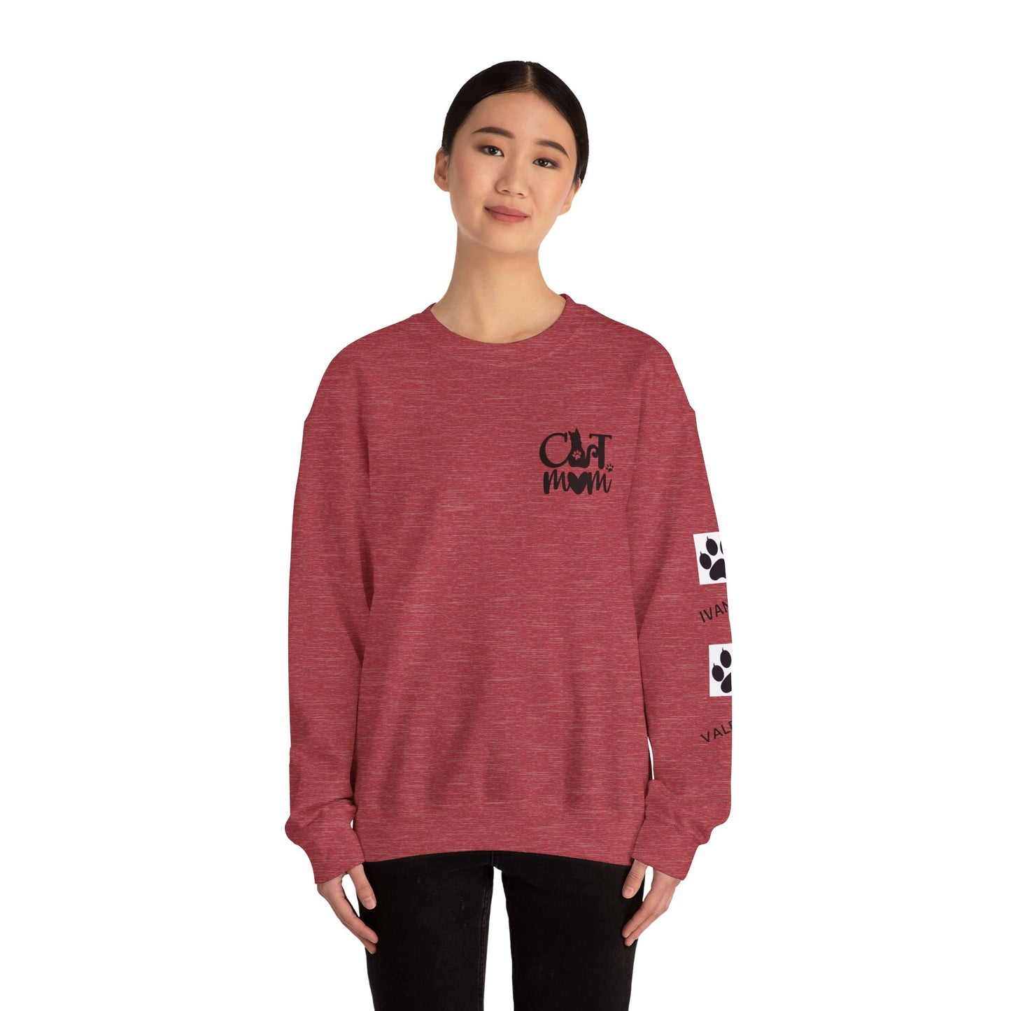 Custom Cat Mom Crewneck Sweatshirt