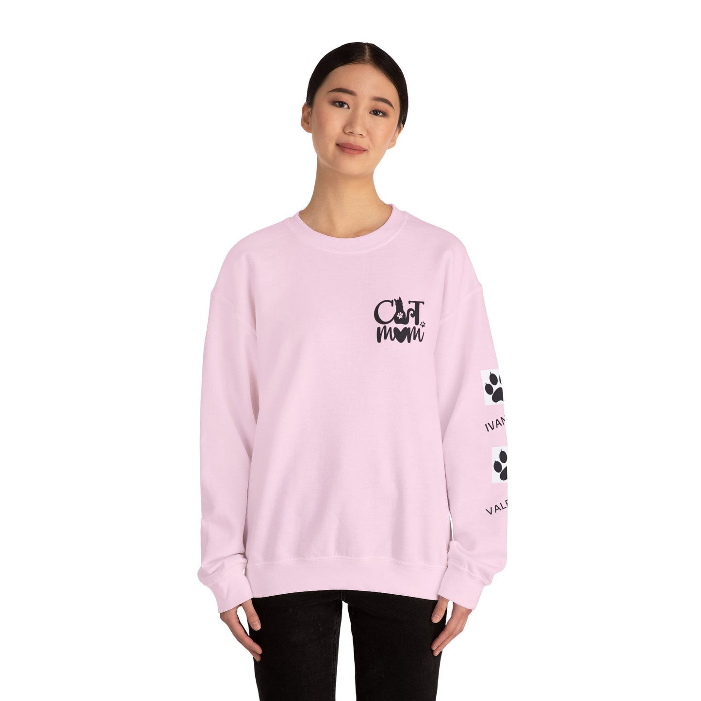 Custom Cat Mom Crewneck Sweatshirt