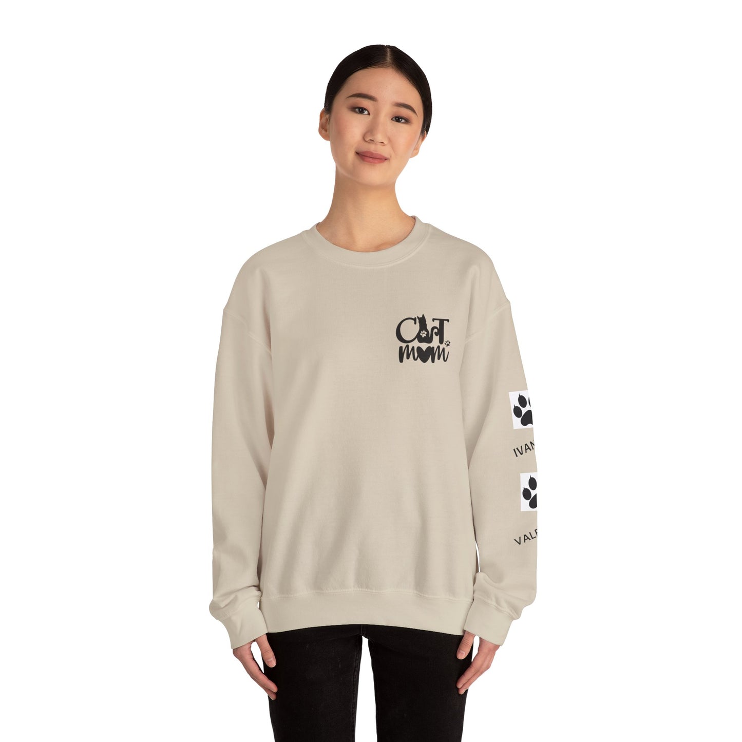 Custom Cat Mom Crewneck Sweatshirt