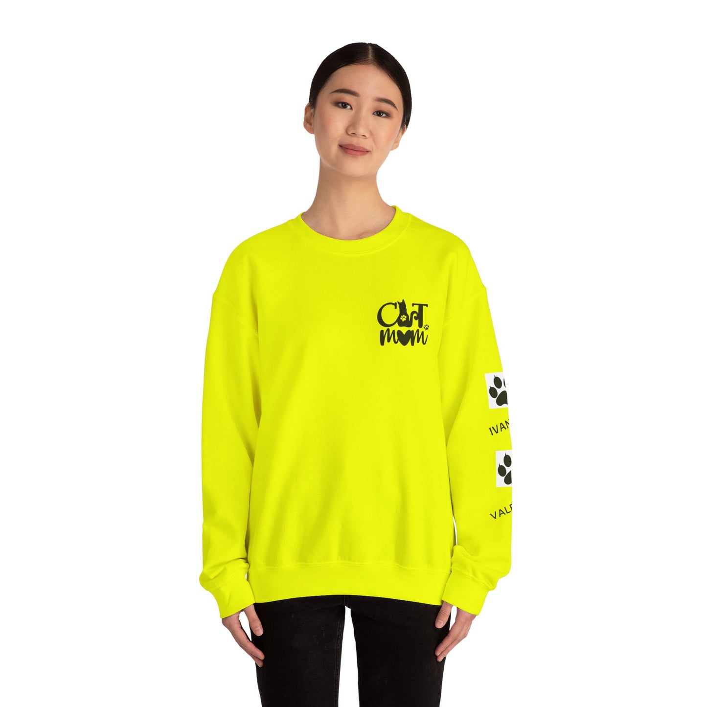 Custom Cat Mom Crewneck Sweatshirt