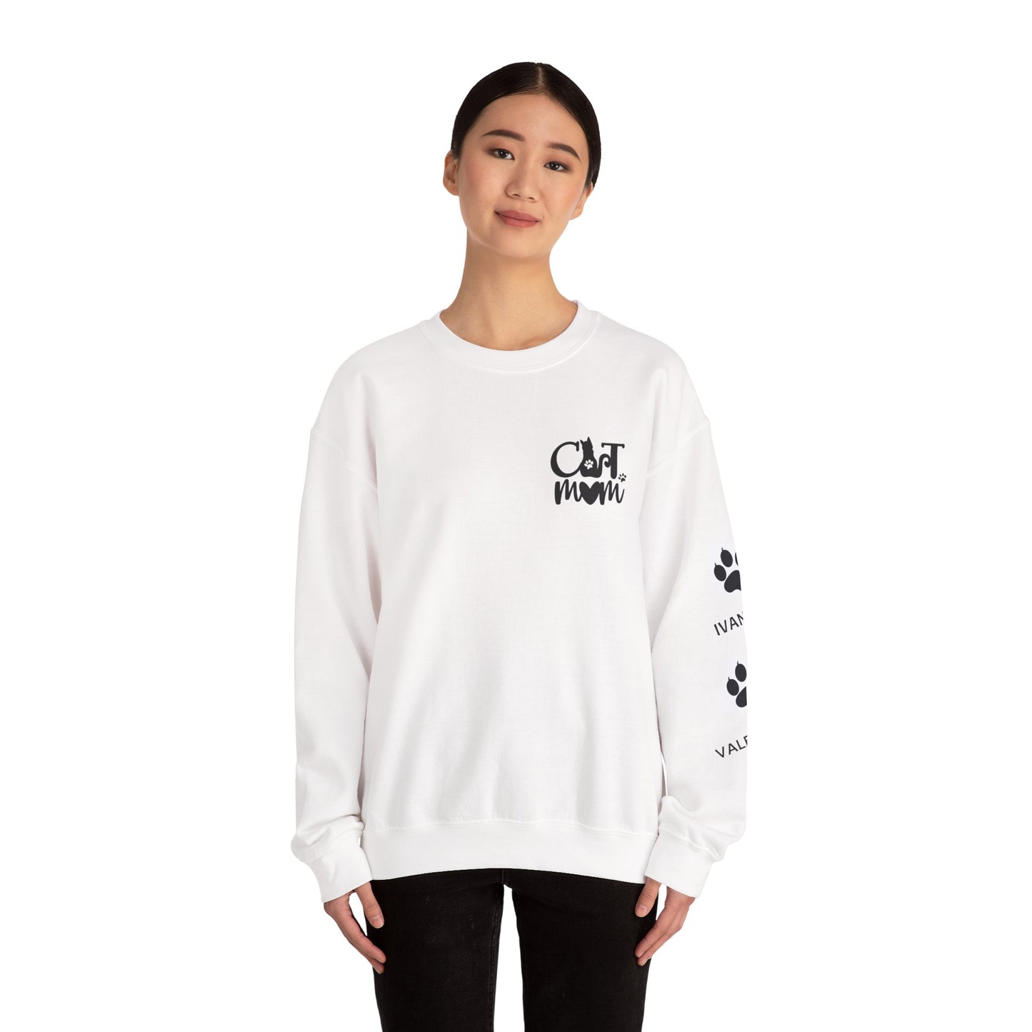 Custom Cat Mom Crewneck Sweatshirt