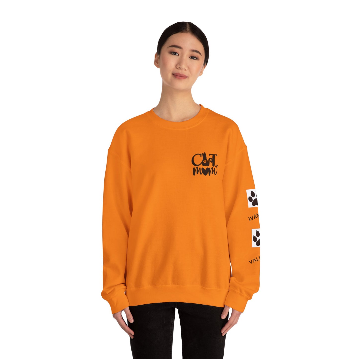 Custom Cat Mom Crewneck Sweatshirt