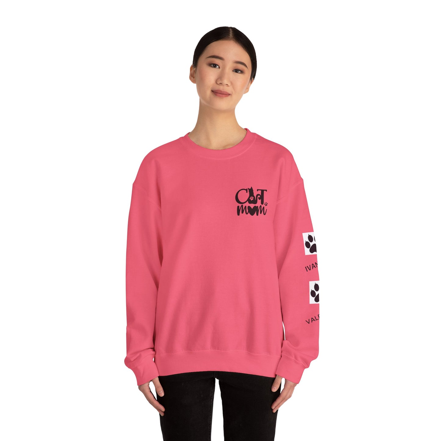 Custom Cat Mom Crewneck Sweatshirt