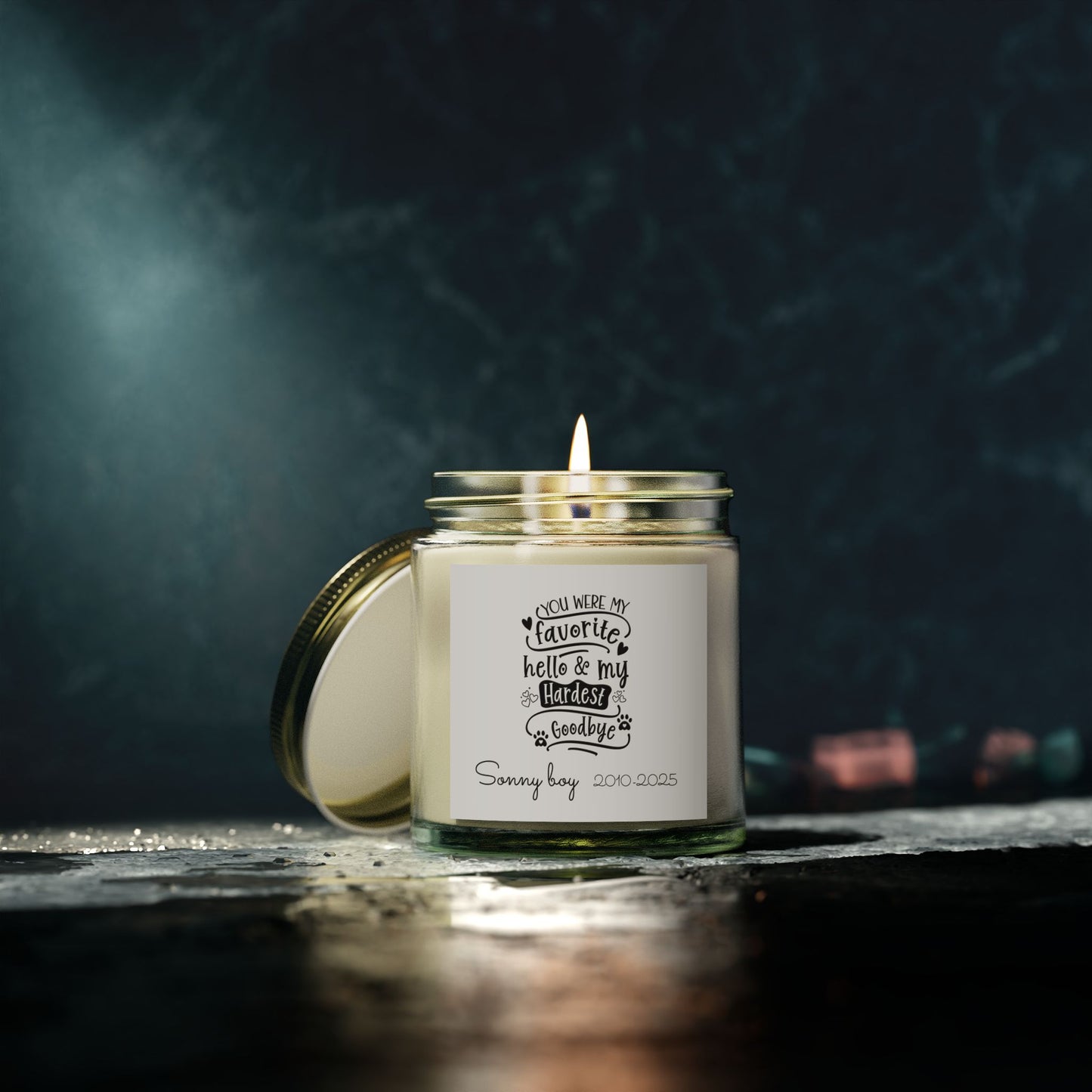 Personalized dog memorial Scented Candles (4oz, 9oz)