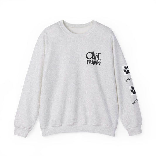 Custom Cat Mom Crewneck Sweatshirt