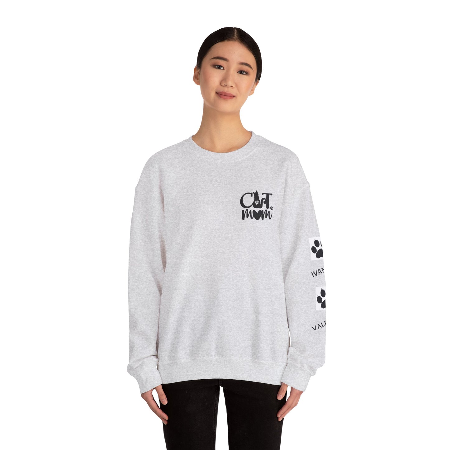 Custom Cat Mom Crewneck Sweatshirt