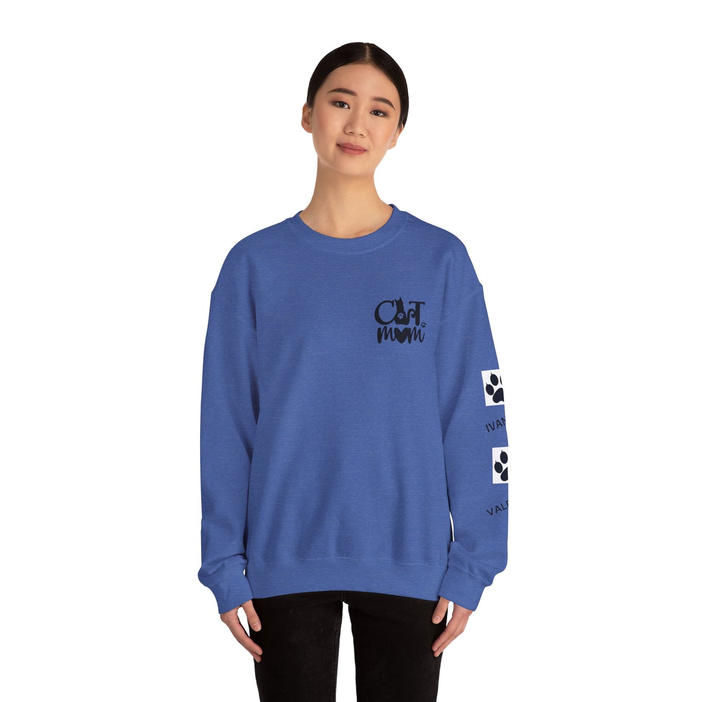 Custom Cat Mom Crewneck Sweatshirt
