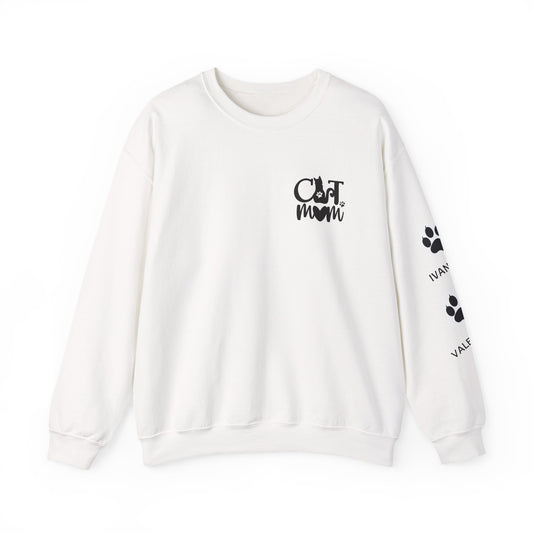 Custom Cat Mom Crewneck Sweatshirt