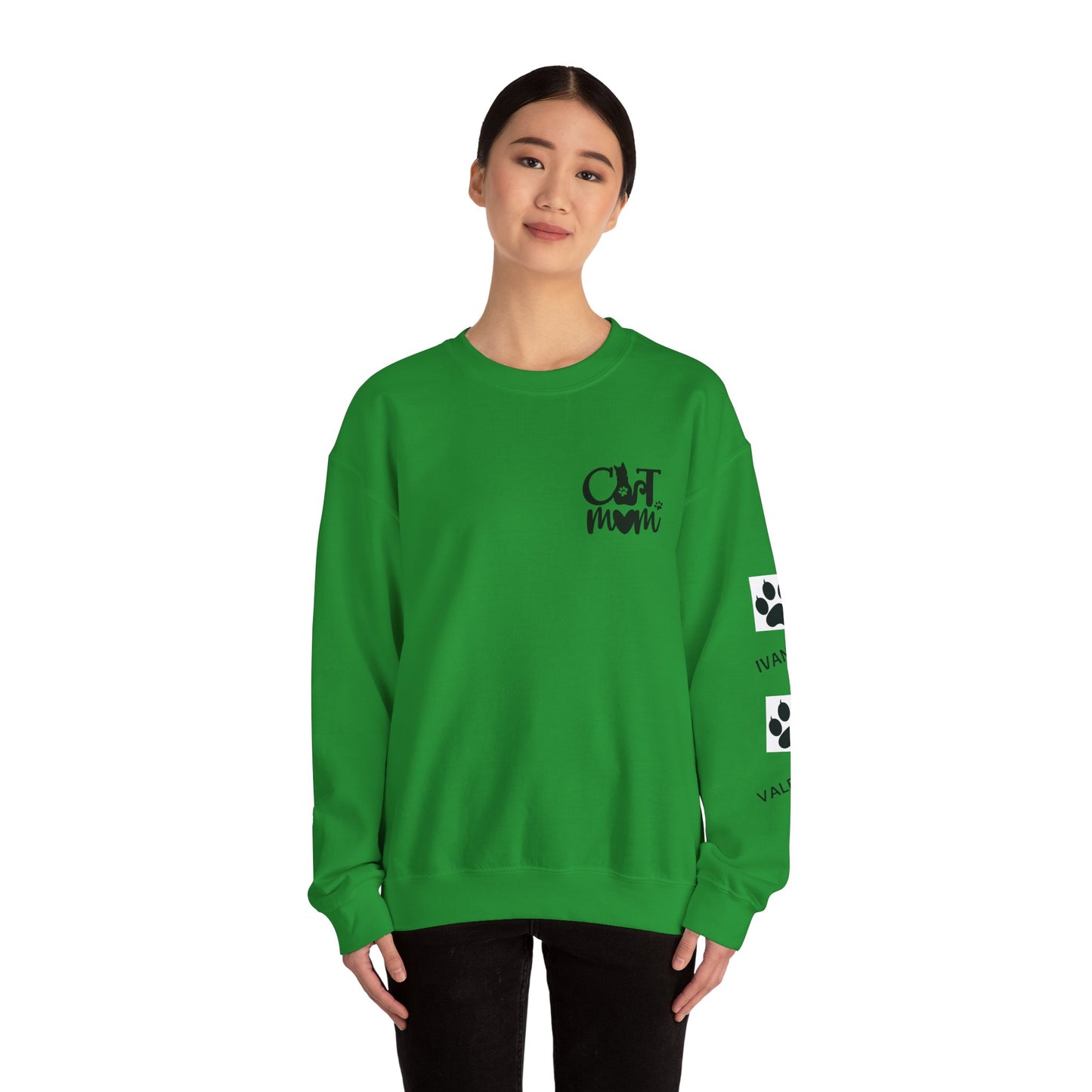 Custom Cat Mom Crewneck Sweatshirt